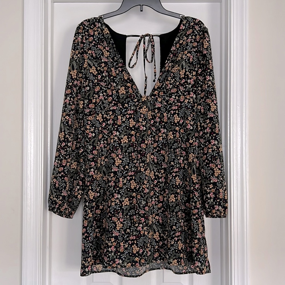 Floral V Neck Dress